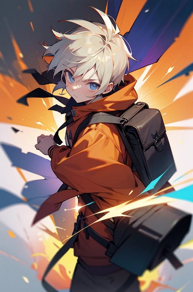 Male ,student background,Backpack, explosion power