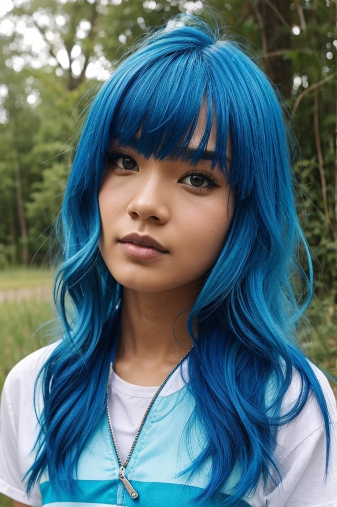 Pondphuwin in blue hair