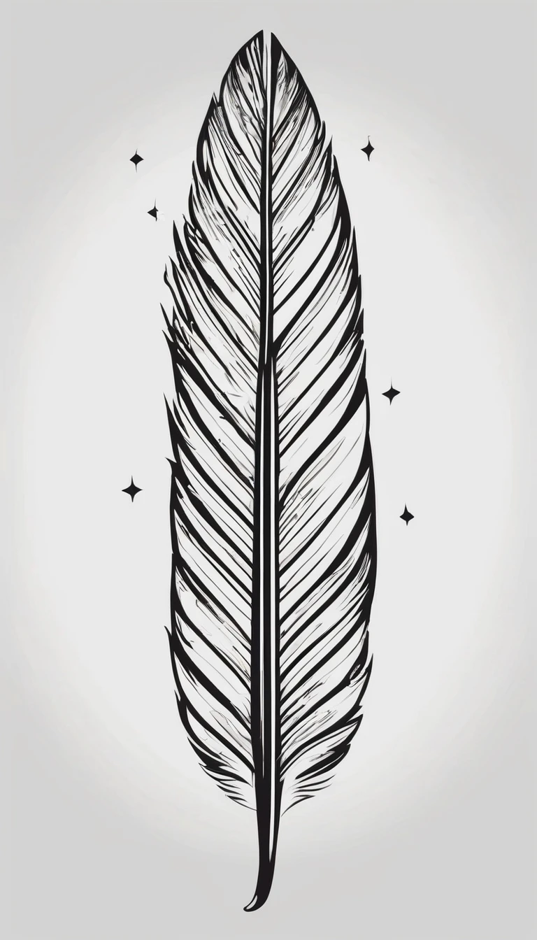 Create a symmetrial, abstract logo of two feathers and a boy. Create a feather as the special symbol for a brand called " Penamemoria". The logo should represent the companionship between a boy musician and a feather that symbolizes memories. Minimalist symbol design