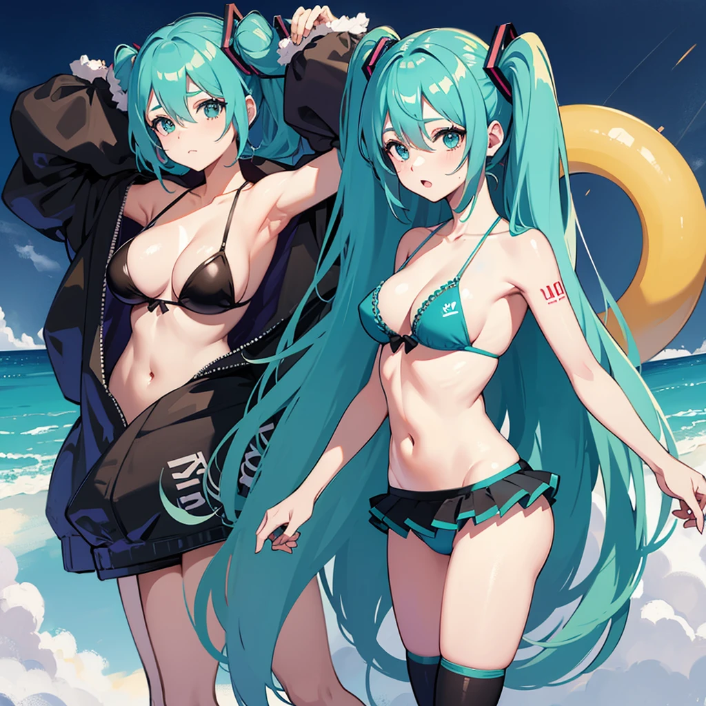 Hatsune miku with big breasts and bikini
