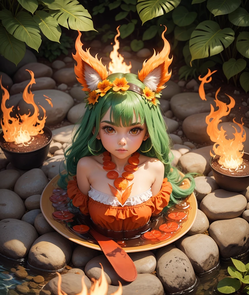 Create three fire-type initials,water and plant based in Mexico