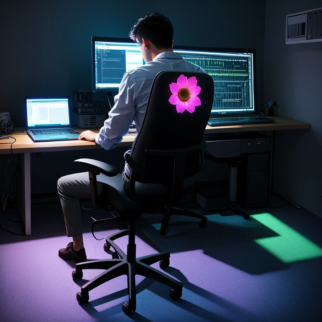 Studio men back side shadow computer flower rgblight rgb light