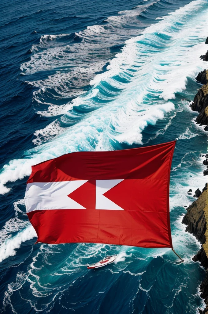 The flag of Peru at the bottom of the ocean