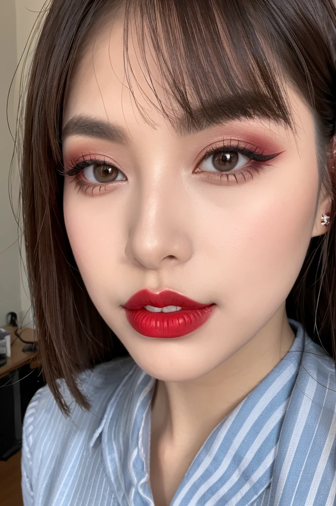 secretary　makeup　Red Lip