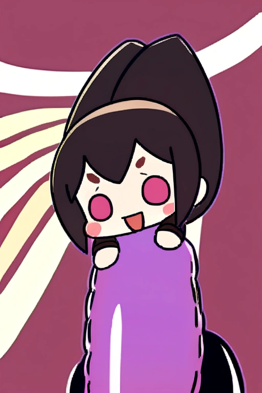 Cute girl with chibi face. Riding gigantic dildo. Massive and swollen pussy.