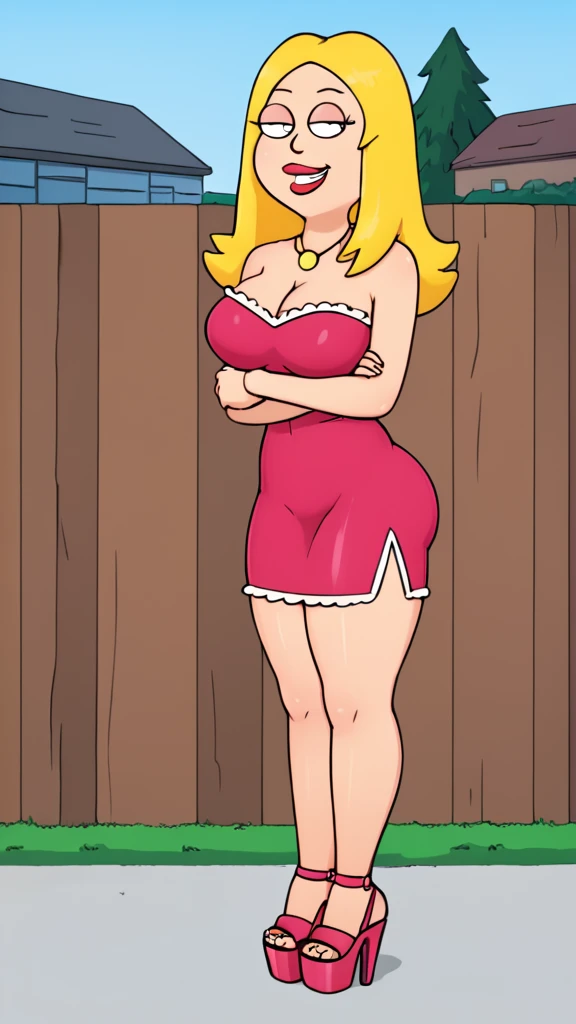 ((masterpiece, best quality)), (complex lighting), solo, solo focus, full body, beautiful eyes, black eyes, detailed eyes, detailed body, 1girl, Lola Loud, the loud house, loudhouse, blonde hair, long hair, pearl necklace, crown, blushing, big ass, ((small breasts)), wide hips, ((torn clothing)), bare ass, big butt, thick thighs, ((small waist)), ((nude)), perfect body, perfect perfect teeth, eyes, perfect ass, perfect 