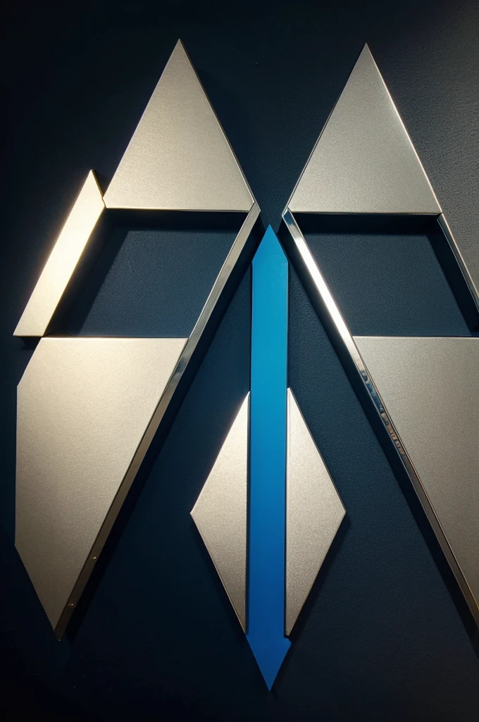 logo of 2 right-angled triangles side by side in blue and black background