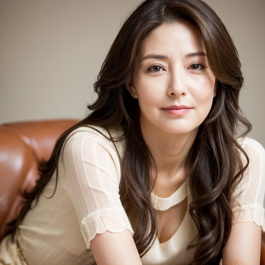 (((One girl,alone))),(Highly realistic photos, High resolution, Detailed face, Beautiful Eyes) Japanese women, 30 years old, Cute Face, Nice body, Medium chest, ,Hairstyle, Take a photo book,Healthy Body,Thighs、turn over、Depth of written boundary,panties、Narrow eyes,Light Smile、Satomi Ishikawa