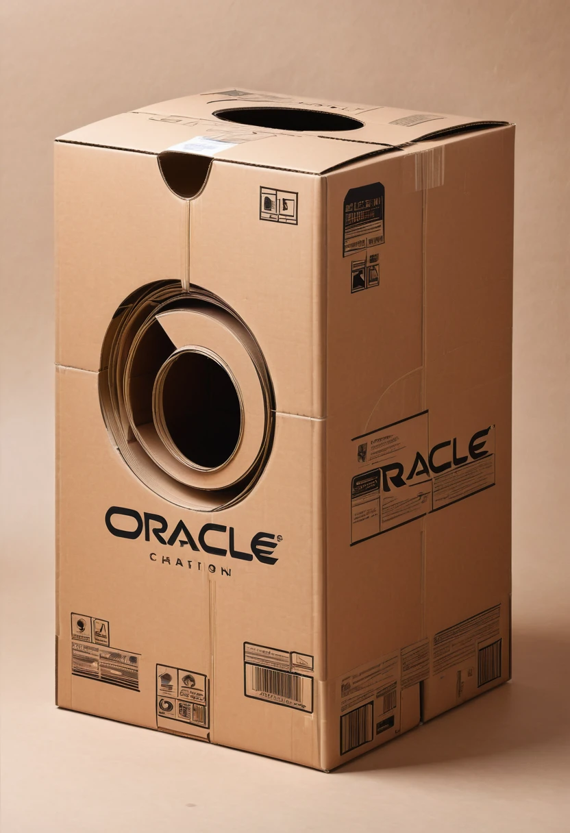A cardboard design for an assembled home,Carton flat,Literary style,The logo name is oracle,Lay the carton flat,Industrial style,detail,high quality,