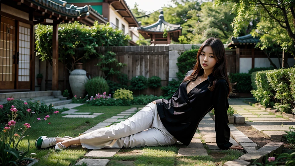 korean model. garden