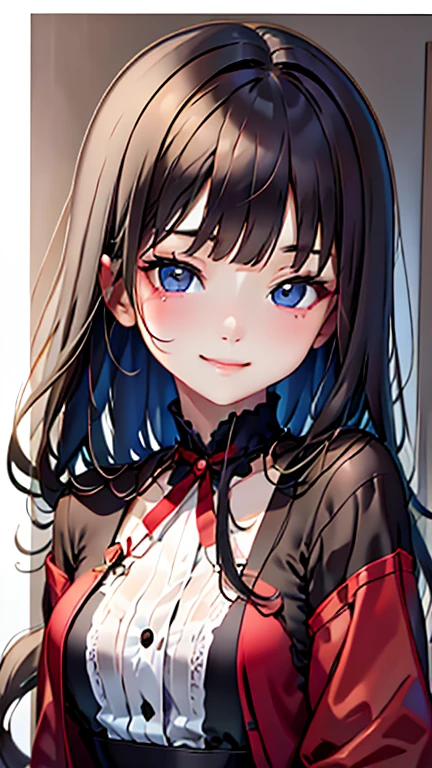 手のひらサイズのフィギュア, master piece:1.5、(minimal art, line drawing), A Russian girl in her early 10s with ash grey hair、draw a picture with a pencil、Black and white art:1.2、lips are red、background is Multiple color、silence、smiling face、Densely drawn
