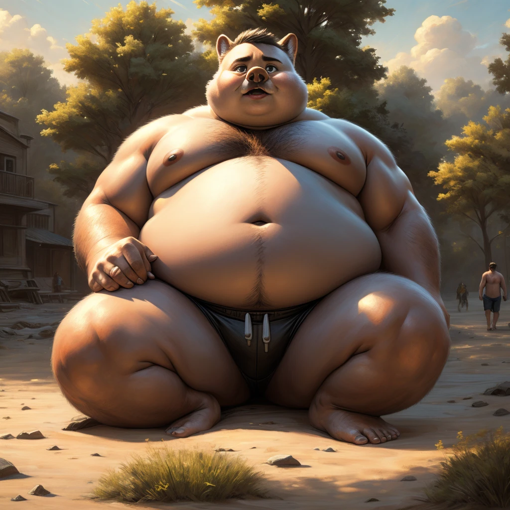 male，chubby，shirtless， alone， detailed， high resolution，， Masterpiece，Obesity in the extremities.，Over weight，Peter Junior，people