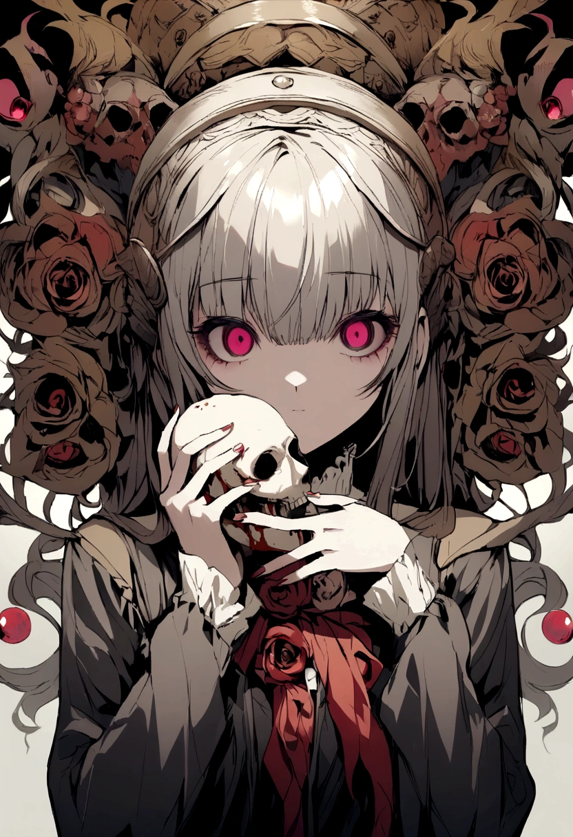 Yandere with a severed head in her hand