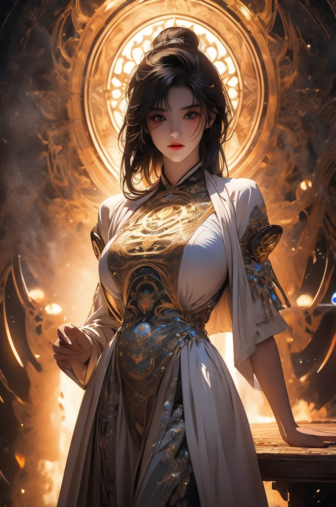 a girl with a metal structure body, gigantic breasts, big anime eye ball, a hyperrealistic painting inspired by Peter Gric, zbrush central contest winner, hyperrealism, highly detailed surrealist art, hyperrealistic illustration, hyperrealistic surrealism, very intricate photorealistic, extremely hyperdetailed, hyper detailed art, insanely highly detailed artwork, hyperrealist highly intricate, thomas veyrat intricate