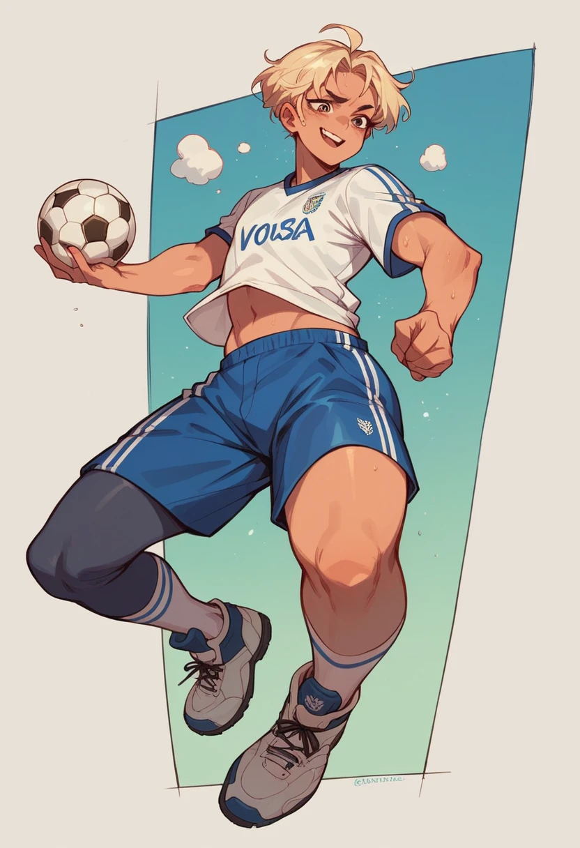 create an android from Venezuela with a soccer theme 