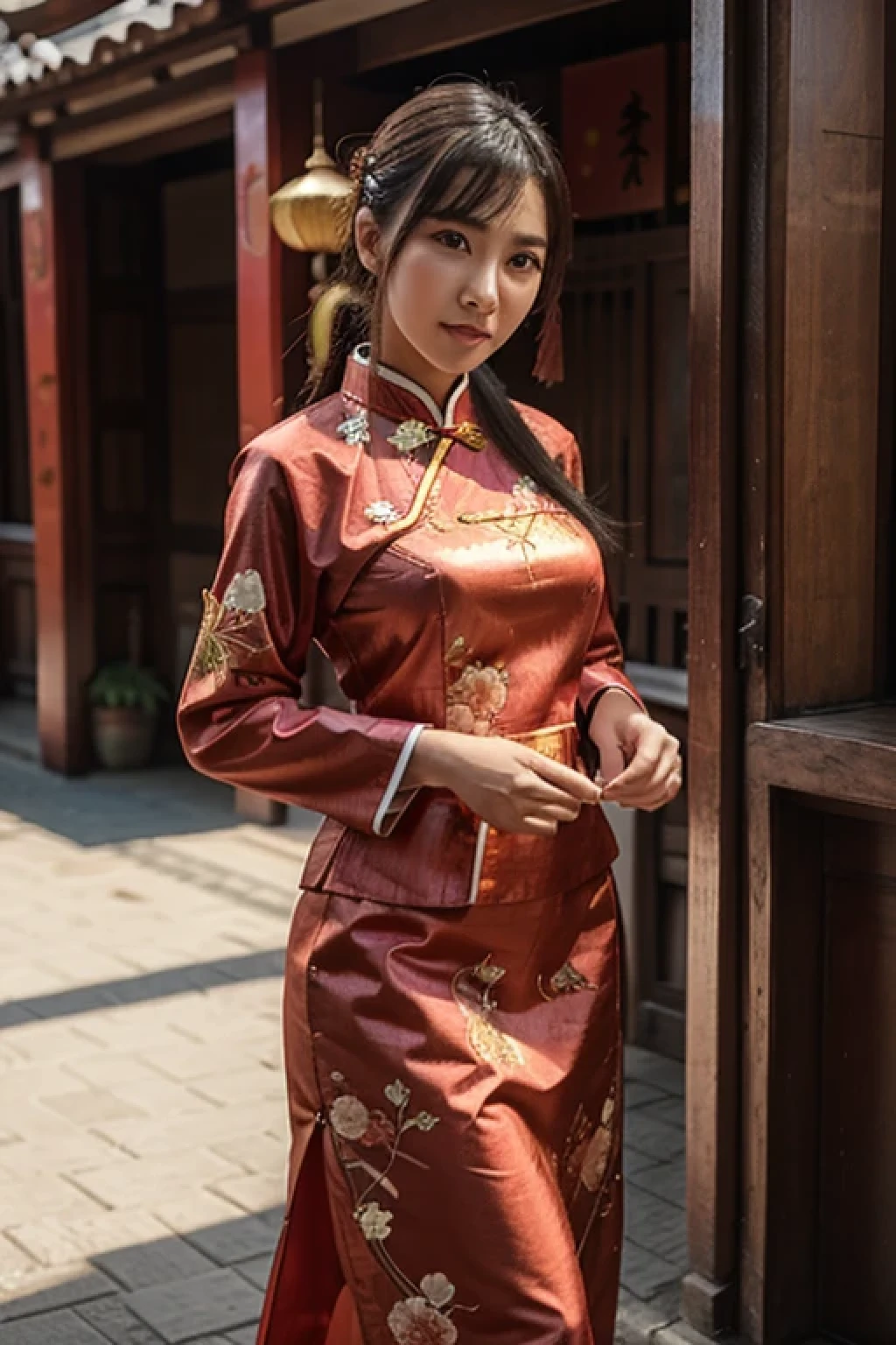 Beautiful female in traditional Chinese clothes