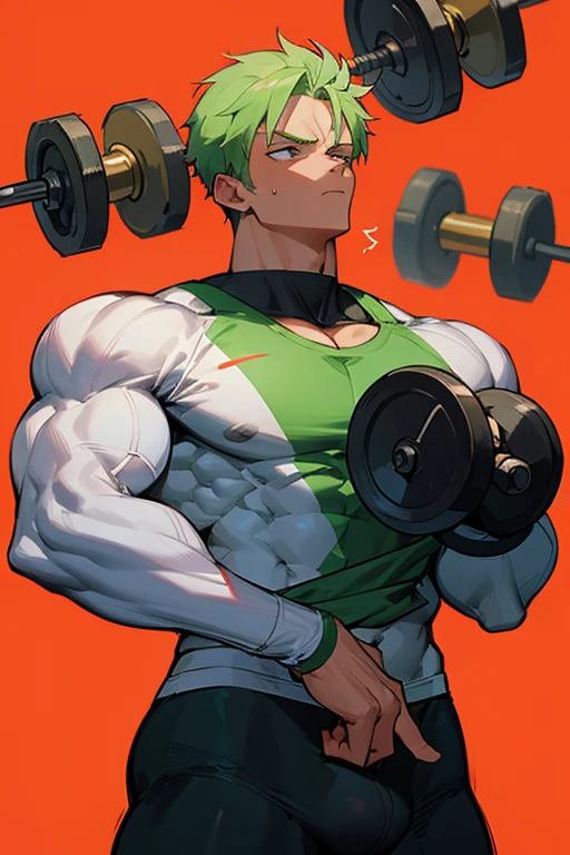 Roronoa Zoro and Sanji from One Piece hypnotized to lift dumbbells in a gym. Bodybuilder repeats hypnotic mantras in their ears. "Jocks are big and jocks are dumb. That is what you will become. Jocks don't think. Jocks just obey. Grow bigger and dumber day by day. Lift and grow dumb. That's how we obey...." Hypnosis. Sweaty. Dumb jock. Musclehead. Meathead. Bro. Brainwashing. Brainwashed. Brain to brawn. Meatheadosis. Gym rat. Hyper biceps. Hyper triceps. Hyper traps. Hyper pecs. broad shoulders. Hyper muscles. Huge bulging crotch. Hyper crotch bulge. Massive crotch bulge. Dumb jock bro. "Dumb jocks don't think.... Dumb jocks don't know.... Dumb jocks just lift, obey, and grow.... Yes, Coach. I lift.... I grow.... I obey.... I am a dumb jock...." Mindless. brainless. IQ drain. Bodybuilder jock assimilation. Blank stares. open mouths. Hypnotic spiral. Colored.