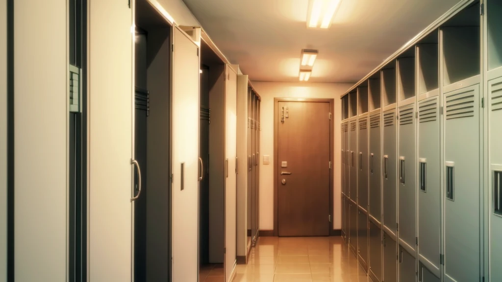 Hallway with locker open