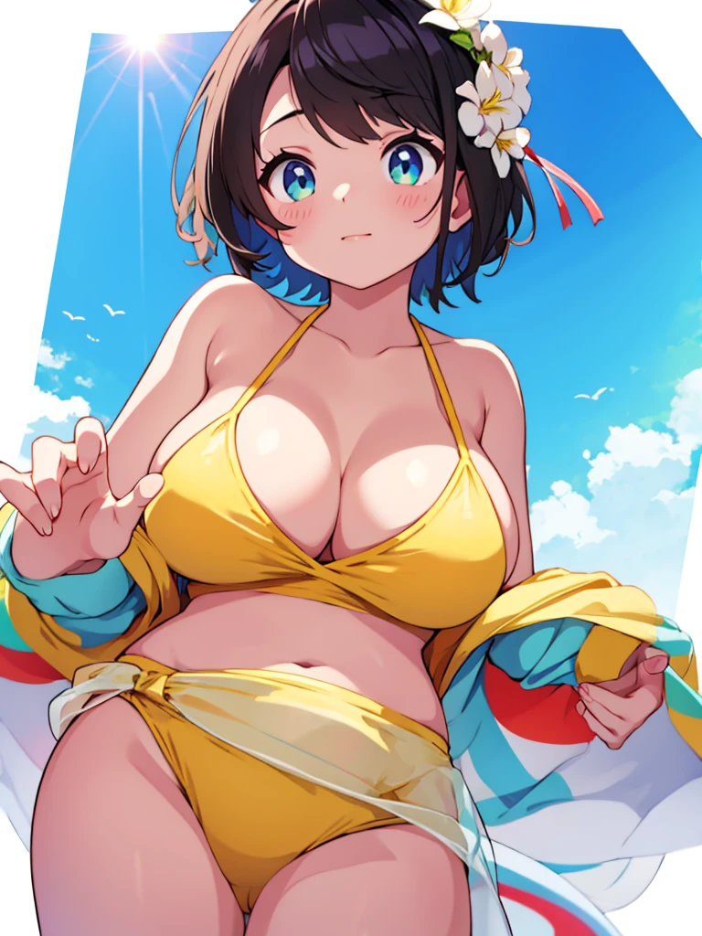 Swimwear、Big Breasts、White background