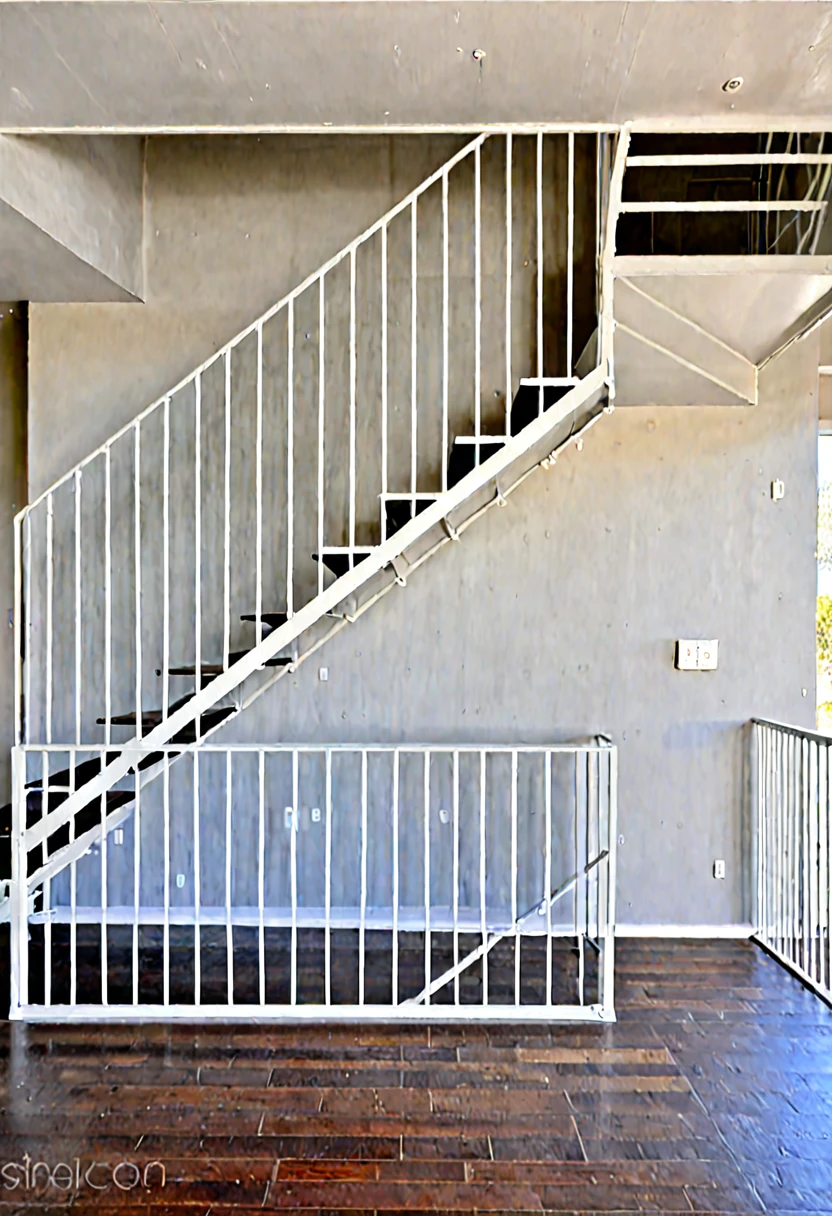 IRON STRUCTURE STAIRS, painted white