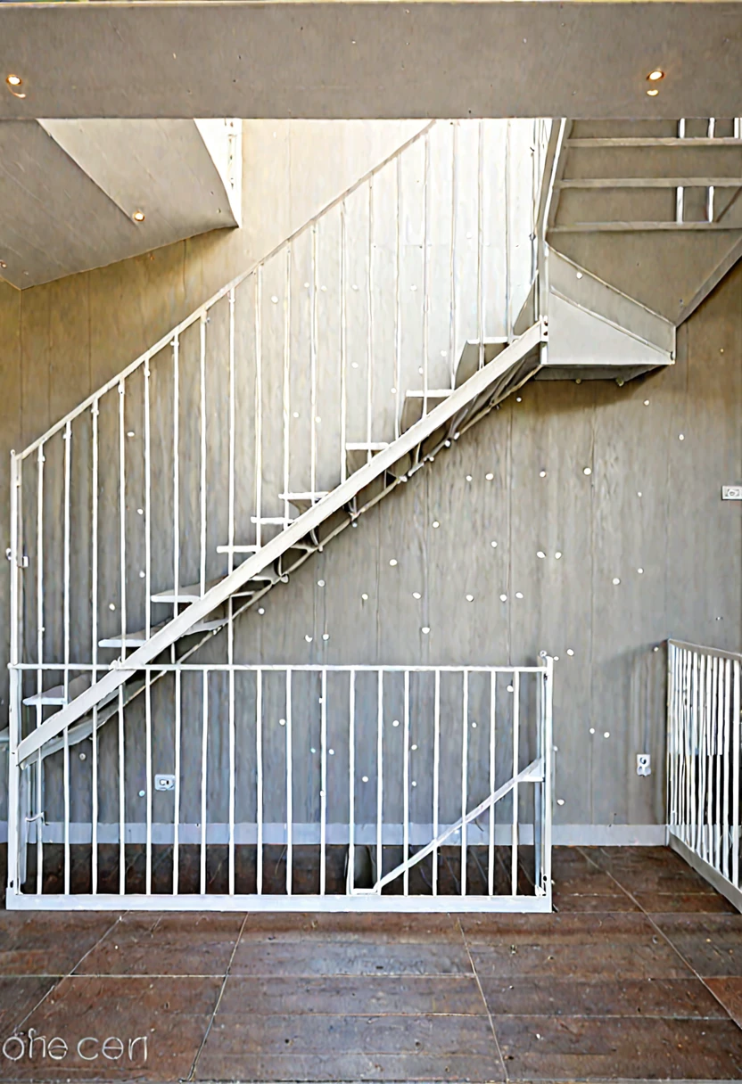 IRON STRUCTURE STAIRS, painted white 