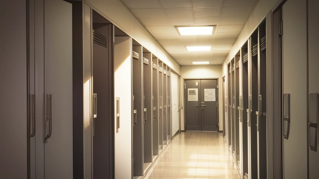 Hallway with locker open
