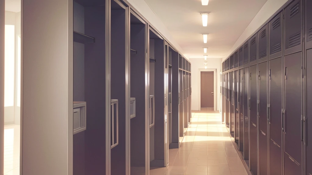 Hallway with locker open