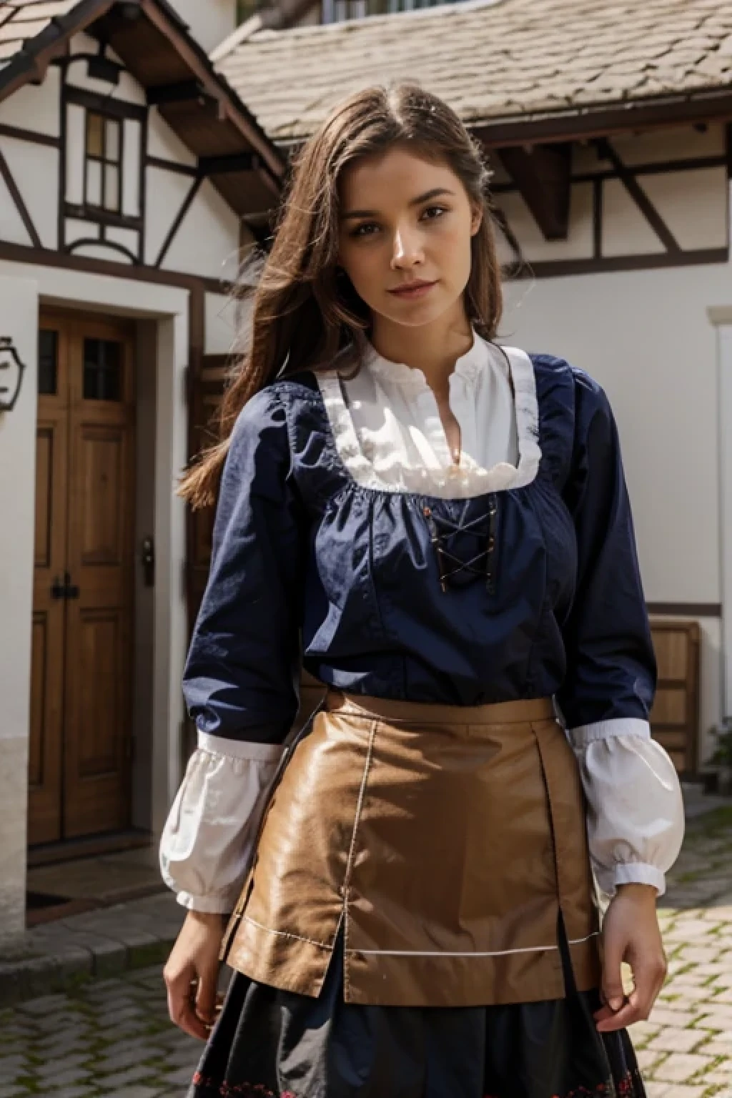 Beautiful female in traditional german clothes
