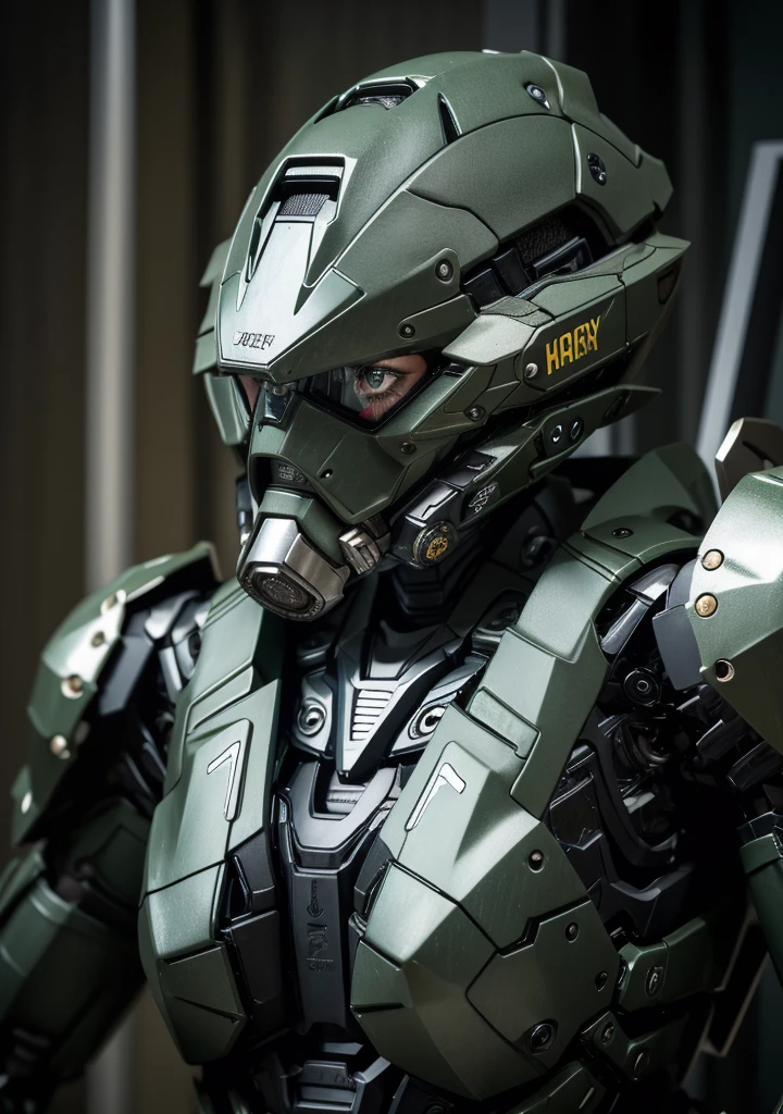 最high quality非常に詳細, Advanced Details, high quality, 最high quality, High resolution, 1080P, hard disk, beautiful,(War Machine),(Snug-fitting headgear),See the big picture,beautifulサイボーグ女性,Dark Green Mecha Cyborg Girl,Battle Mode,Mecha Body Girl　8k dark green body armor　Elementary school girl　Sweaty face　Droopy eyes　short hair　　Boyish short hair　Sweaty hair　Sweaty face　Steam coming out of my head　My hair is wet with sweat　Black Hair, Steam coming out of the mouth　No exposed skin　Character Focus　Only the eyes are exposed