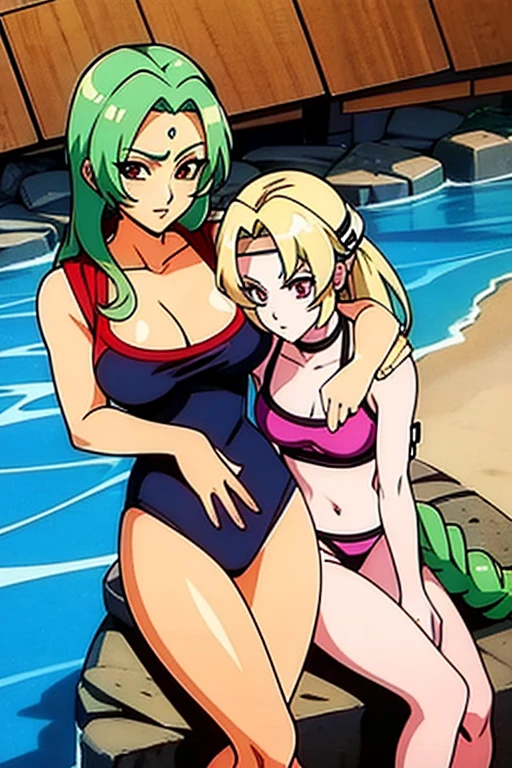 Draw Venelana and Tsunade in swimsuits