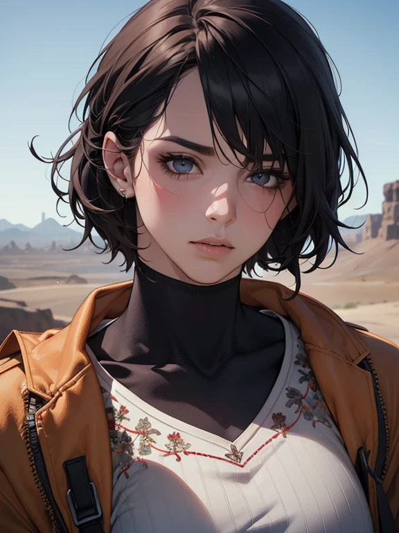 a muscular adult male, detailed eyes and face, short black hair, brown eyes, Middle Eastern clothing, desert landscape, focused on the scene, (best quality,4k,8k,highres,masterpiece:1.2),ultra-detailed,(realistic,photorealistic,photo-realistic:1.37),cinematic lighting,dramatic scene,epic adventure