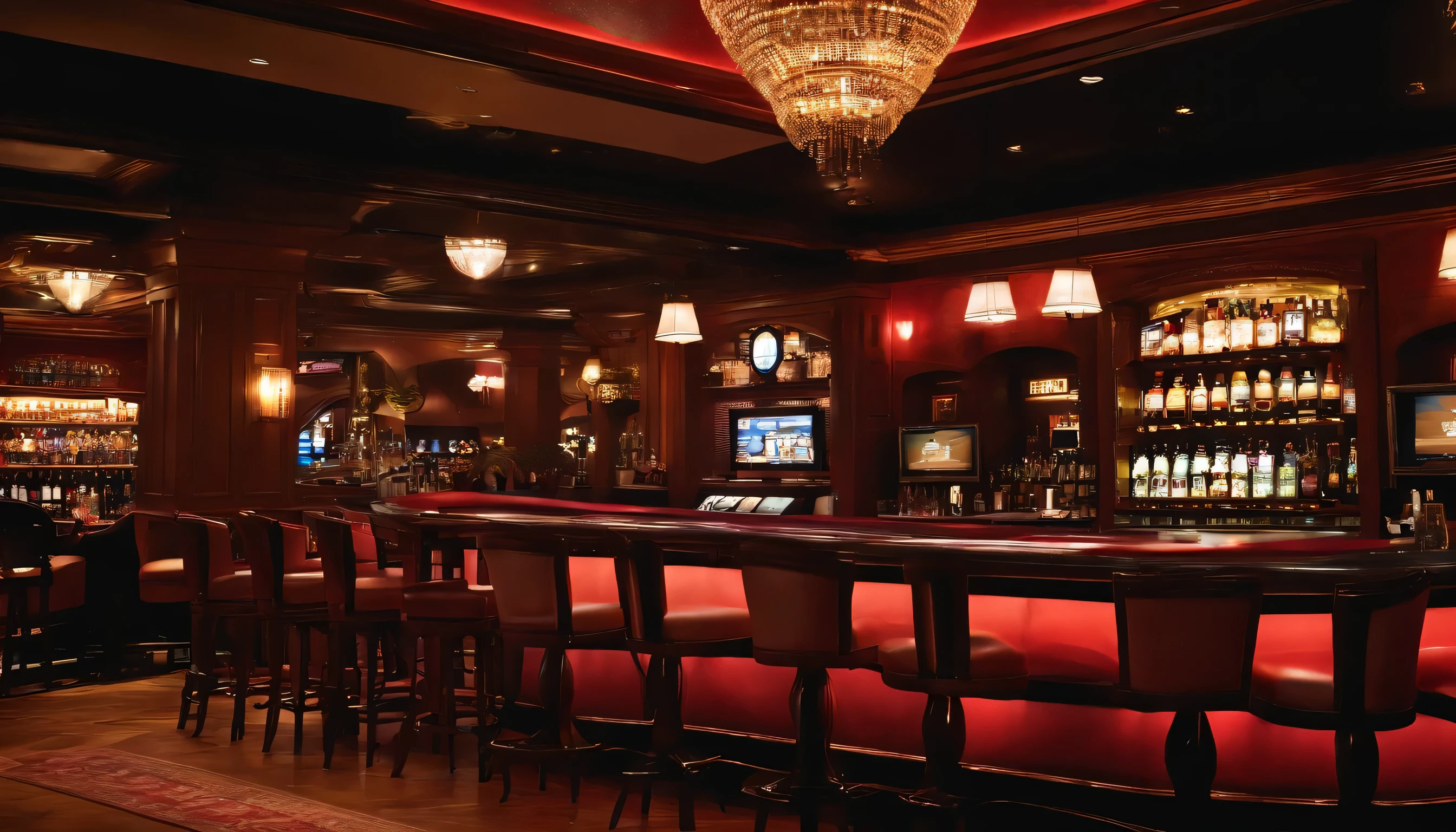 bars、casino、Drinking alcohol、1 dealer、Classic bar counter、DVR、Watching Sports、Crowds、Enthusiastic