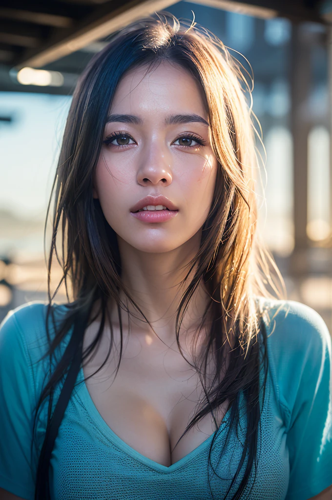 Dressed, (photo Realistic:1.4), (hyper Realistic:1.4), (Realistic:1.3),
(Smoother lighting:1.05), (Improving the lighting quality of movies:0.9), 32k,
One girl,20 year old girl, Realistic lighting, Backlight, Light on the face, Ray-tracing, (Bright light:1.2), (Improvement of quality:1.4),
(Highest quality real texture skins:1.4), Detailed drawn eyes, Detailed painted face,
(tired and sleepy and joy), (smile:0), Face close-up, T-Shirts,
(Enhance the mood of your body line:1.1), (Enhances the beauty of skin texture:1.1)