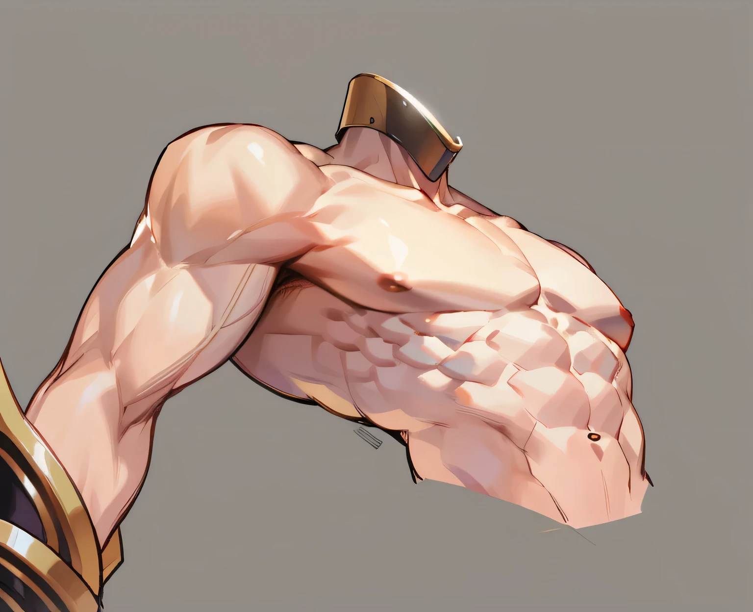 Male body structure chest muscles arms