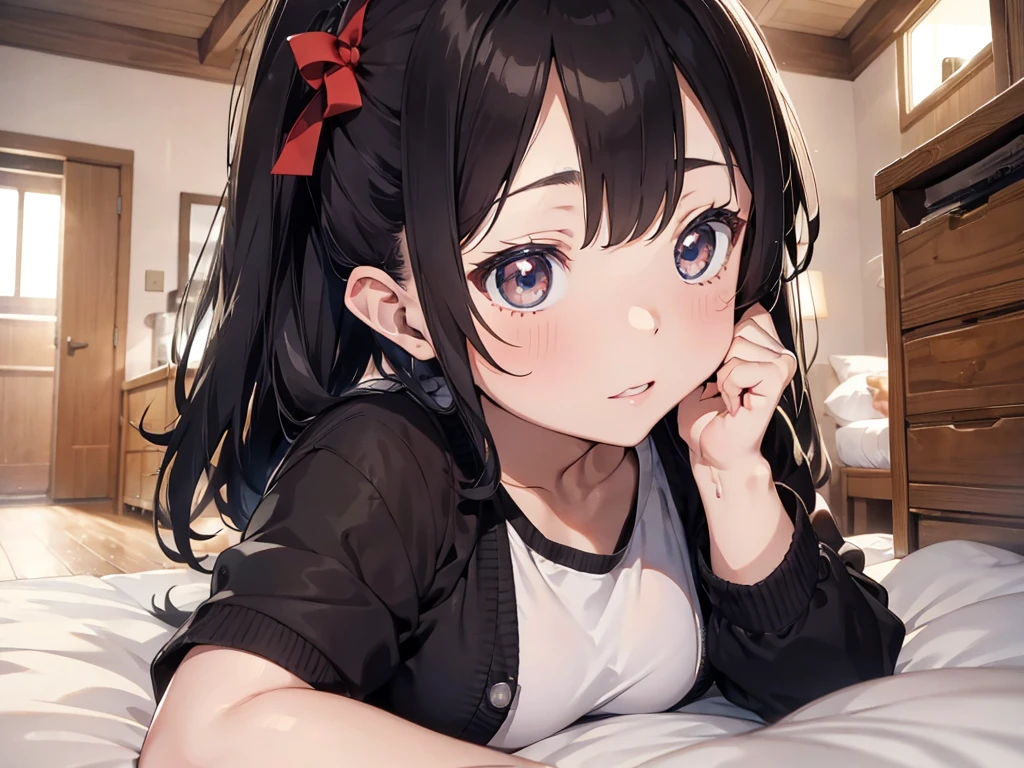 masterpiece, best quality, ultra detailed, highres,8k,BREAK,20 years old,girl,brown hair ,face focus, smile,