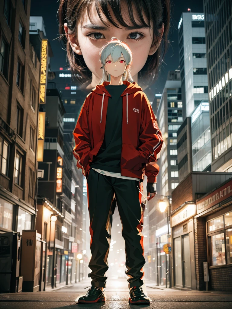 transform backgroung to a city (or remove), and fix the ear