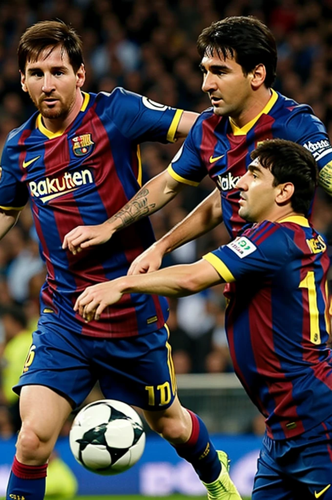 Messi playing against Maradona