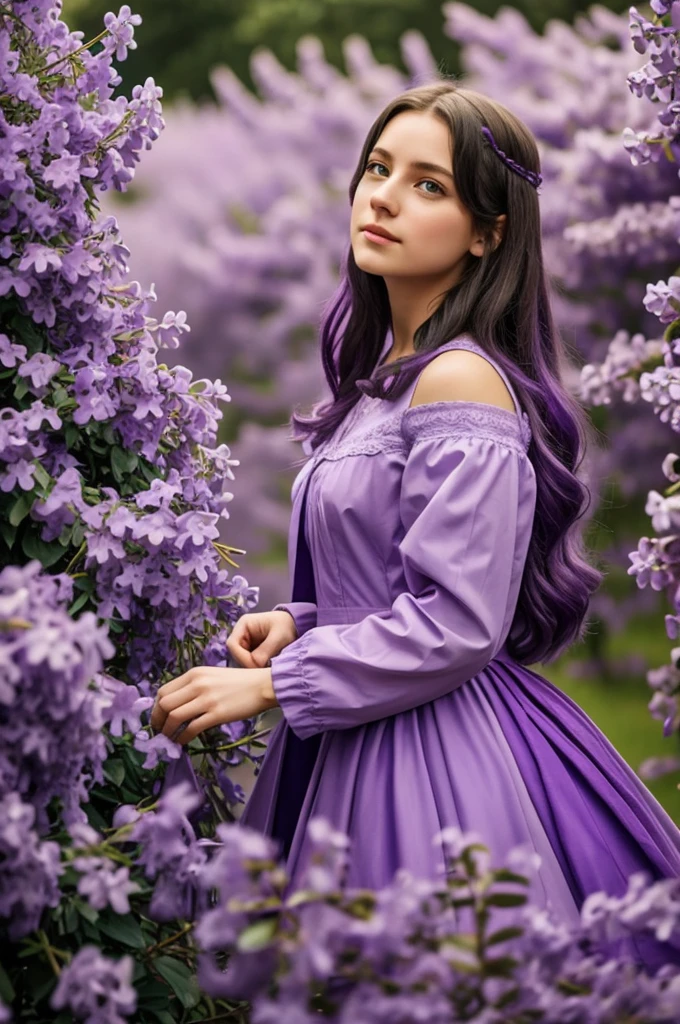A fictional character of violet and lilac colors

