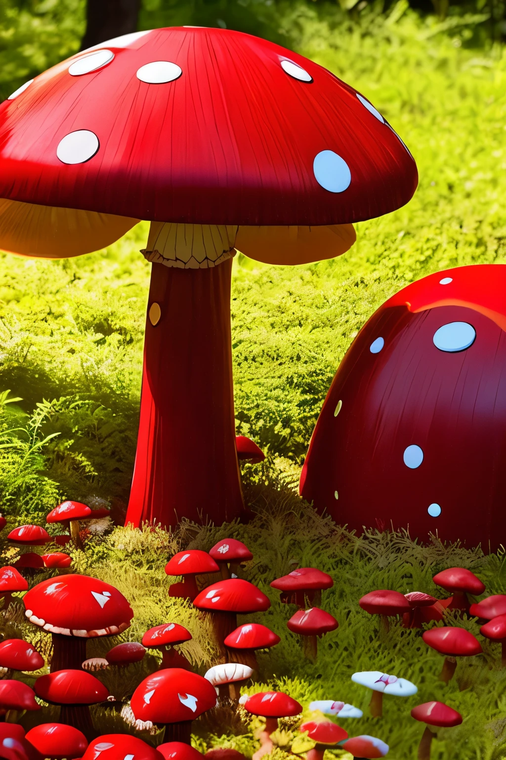 red mushroom Monster,sun