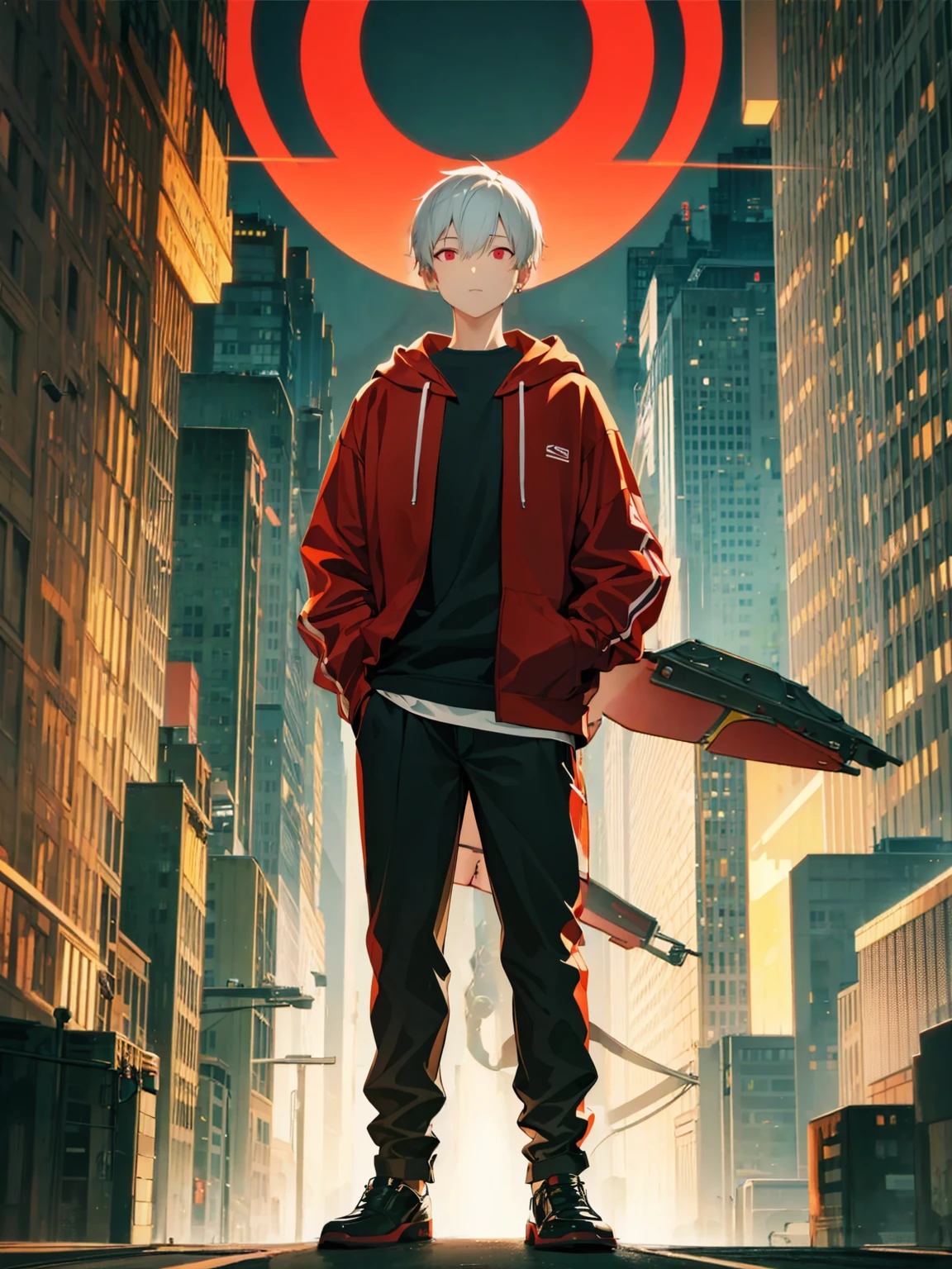 remove background or turn to a city, fix the ear