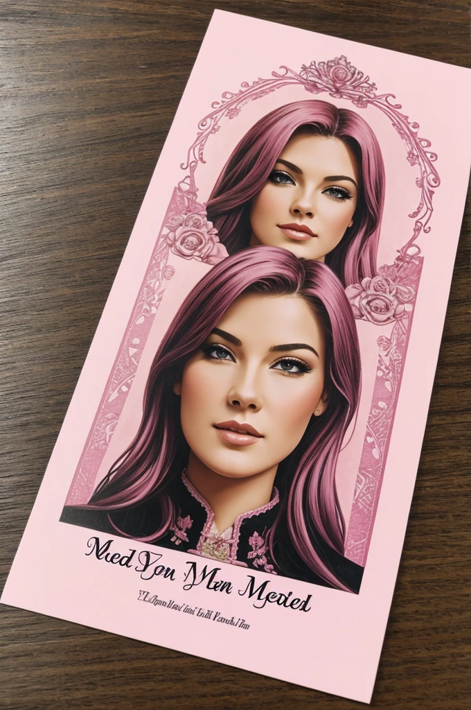 Pink postcard with legend "For me Missy <3"