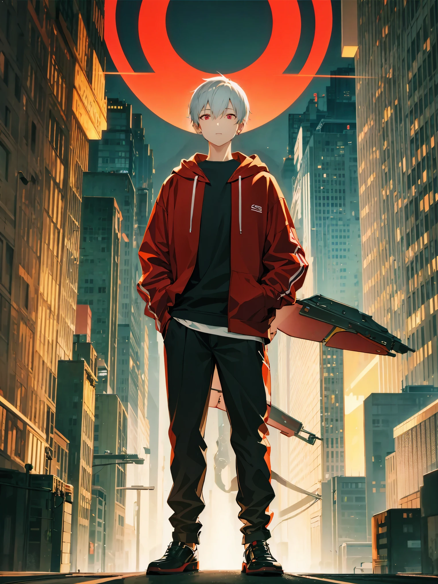 remove background or turn to a city, fix the ear
