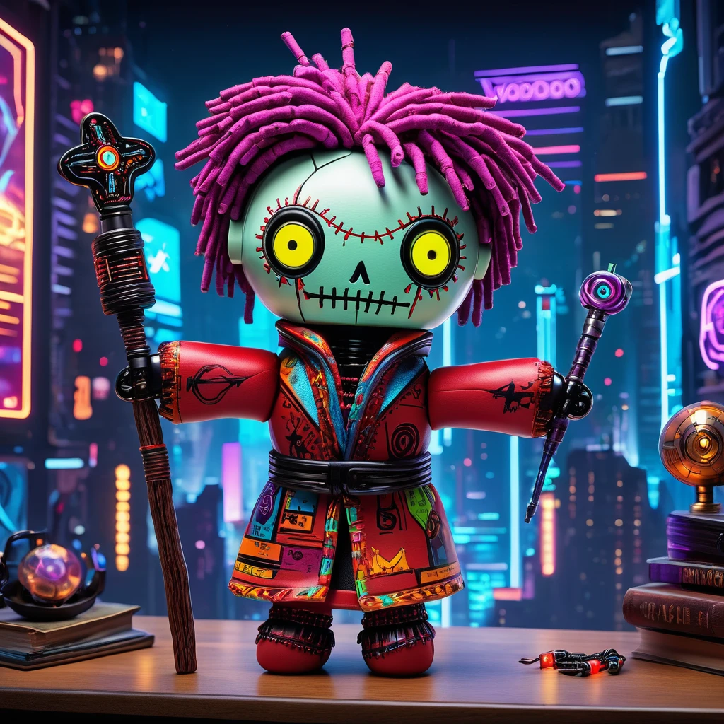 (knitted toy voodoo doll:1.5), (Voodoo at Laser Tag Arena:1.3), (Clothing: combat attire:1.0), (Accessories: laser gun, sensor vest:1.1), (background: dark arena with floating targets, glowing barriers, and excited players:1.2), best quality, masterpiece, detailed soft oil painting, detailed background, dramatic cinematic lighting, soft edge lighting, professional, dramatic lighting, hard edge lighting, ultra quality, 4k, masterpiece, best quality, 8k, ultra high definition, high resolution, extremely detailed