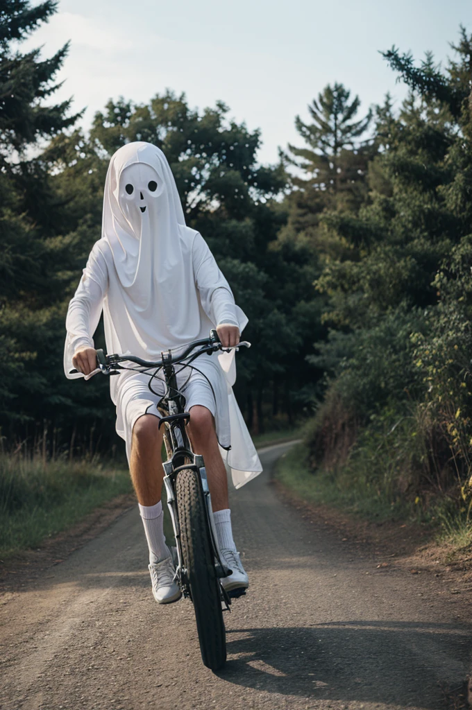 A ghost on bike