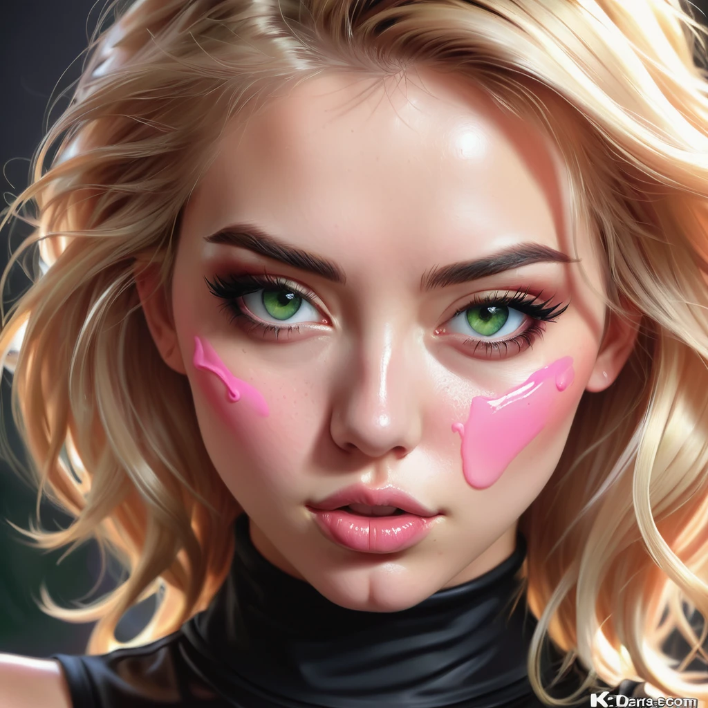 Oral rape of the woman blonde hair green eyes and pink batm and a black top, realistic art style, RossDraws portrait, Artgerm portrait, Anime realistic artstyle, 4K realistic digital art, 4K realistic digital art, 8K Artgerm Bokeh, DeviantArt Artstation CGScosiety, ArtGerm extremely detailed, made with anime painter studio, RossDraw digital painting, (cum on face:1.3), (cum on black top: 1.3)