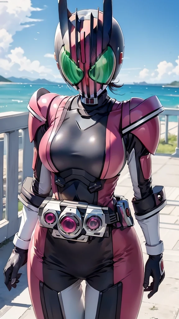 Kamen Rider Decade Design、Head to Toe、The whole body is visible、Subjective、Model standing、Female body type、high resolution、Masterpiece、Large Breasts