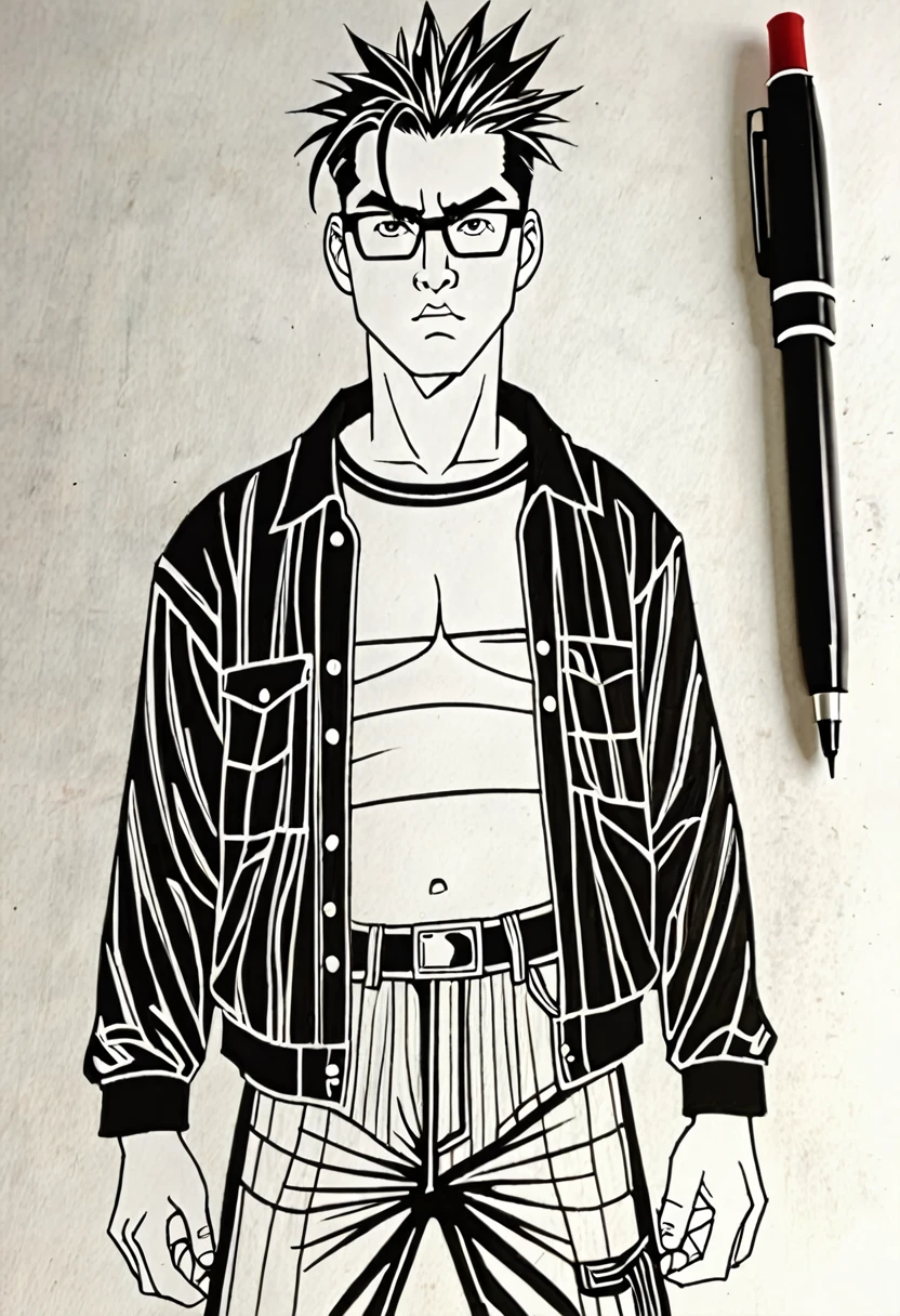 a 90's character,drawing