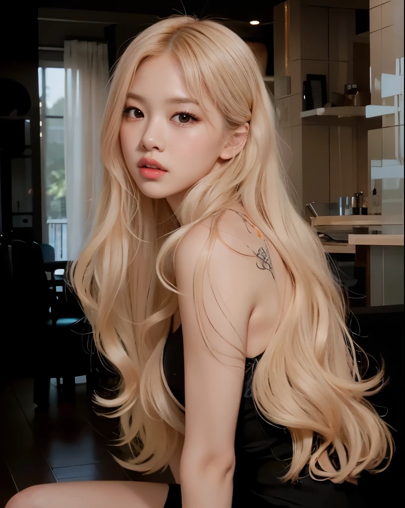 Rosé Blackpink HD with cute lips and huge, an Asian adult woman , beautiful hair, Arms pretty , seios grandes , fleshy lips, olhos bonitos, olhos bem bonitos