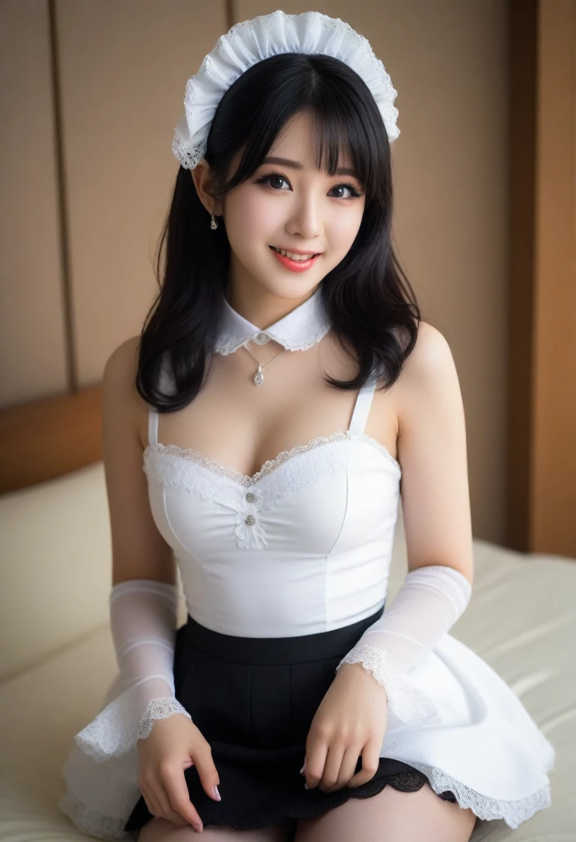 8K, Ultra-high resolution, Highest quality, masterpiece, 三分割法によるphotograph,Surreal, photograph, 1 girl, (16 years old:1.3), pretty girl, Cute face, Beautiful eyes in every detail, 細かくdetailedに,masterpiece,, One Girl:1.2, Japan Female Announcer,Young Wife,whole body、Black Hair、well-groomed eyebrows,Slutty Lip Makeup,1 Woman Standing, ,((White bondage and white gothic lolita)),Pencil Skirt、Black Stockings,Black high heels,Cute gestures、so beautiful,A carefree smile,Healing the heart,blunt bangs,Looking at the audience、beauty,Long neck、Laugh a little、Please close your mouth and laugh、(((Ideal body type))),A-cup small breasts :2,、Portraiture:2、Perfect Anatomy、鮮明なdetailed、detailed、Surreal、Light and shadow,Strong light
