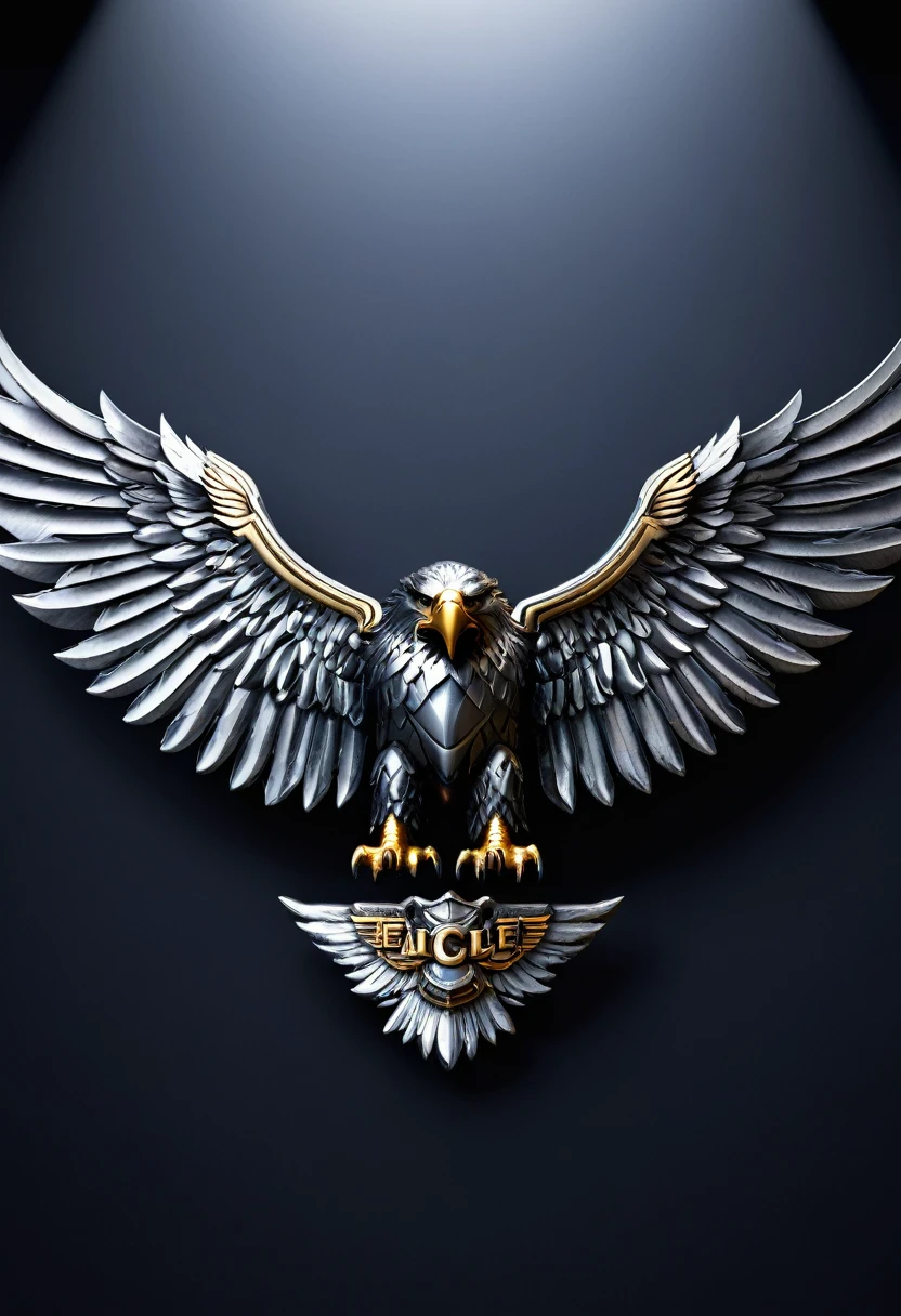 Metal Eagle, High resolution,  Cinematic shots, Vignette, Centered、wing